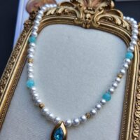 Колие „Blue drop“, ръчно изработено бижу