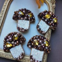 Porcini Brooch, handmade jewellery
