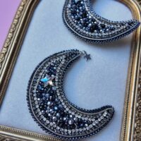Silver Moon Brooch, handmade jewellery