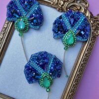 Blue Cornflower Brooch, handmade jewellery