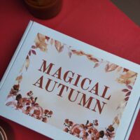 Autumn Box with a necklace, soy candle, bookmark and astrological cards
