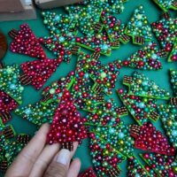 Little Christmas Tree Brooch with Imperfections, handmade jewellery