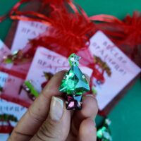 Crystal Christmas Tree Brooch, handmade jewellery