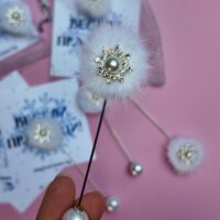 Pearl Snowflake Brooch, handmade jewellery