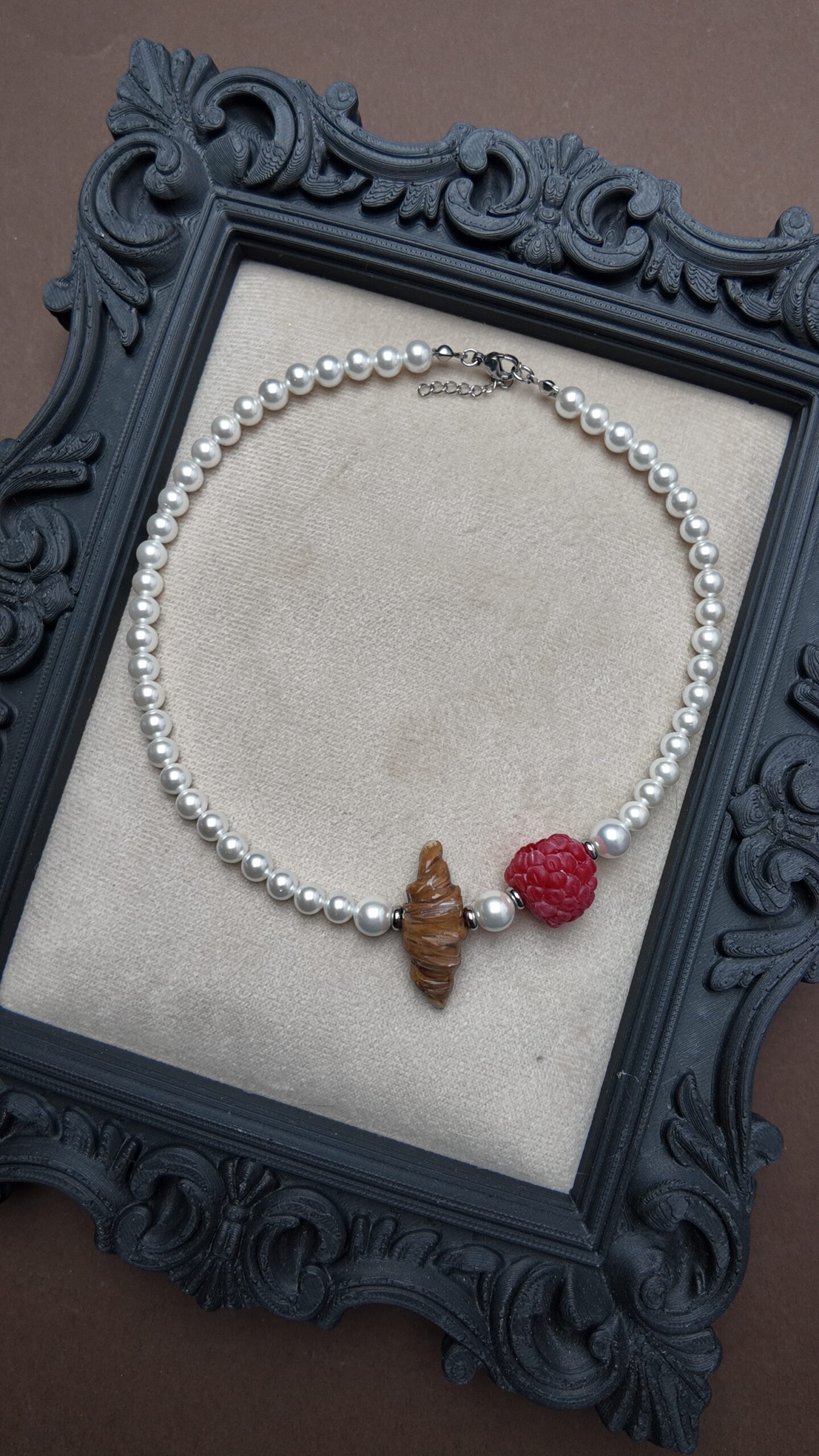 Raspberry Croissant Necklace, photo 2