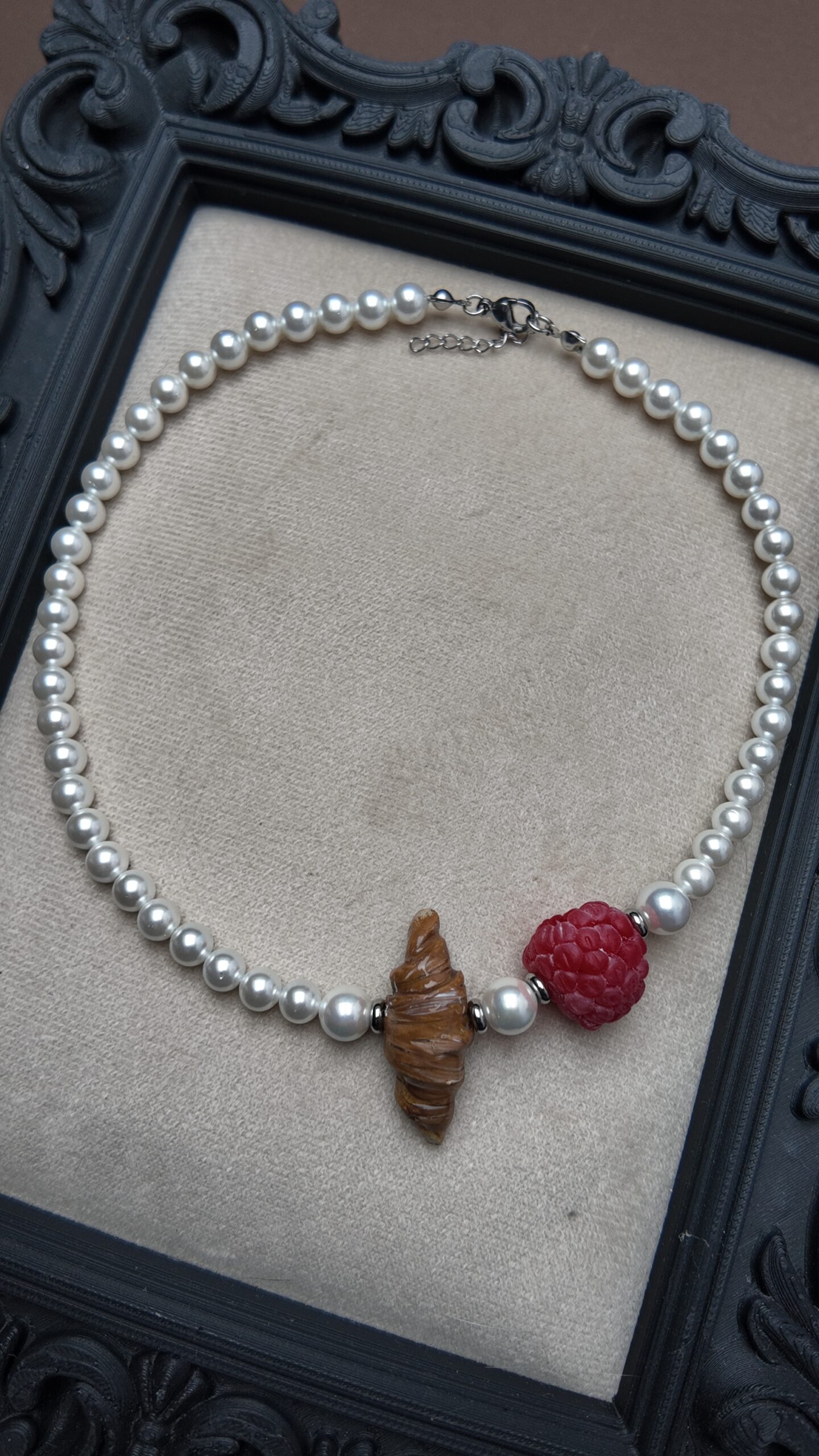 Raspberry Croissant Necklace, photo 3