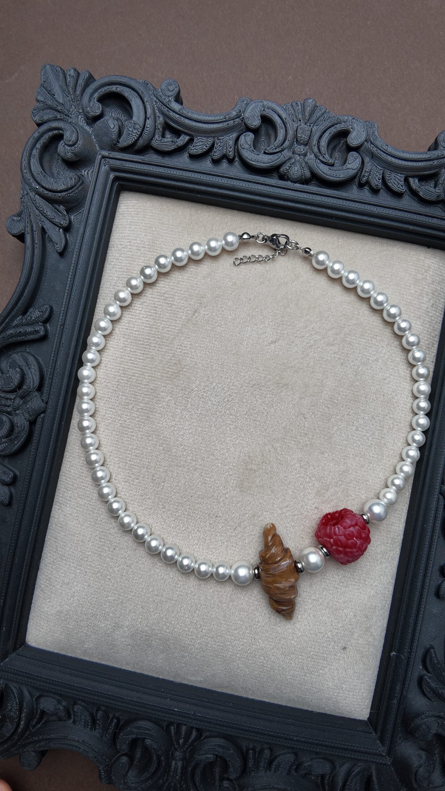 Raspberry Croissant Necklace, photo 4