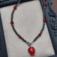 Pomegranate Necklace, handmade jewellery