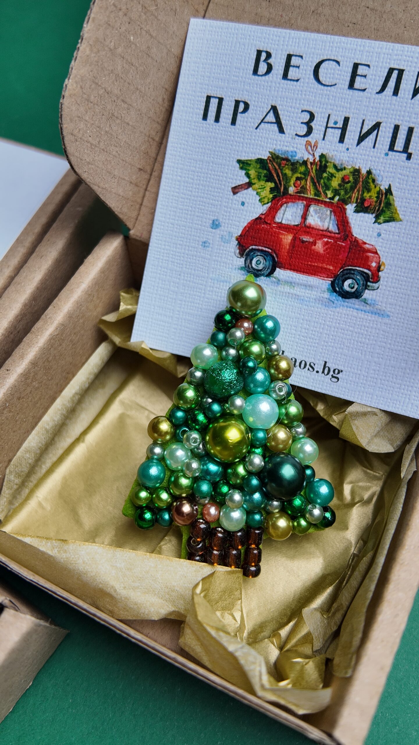 Green tree brooch, photo 6